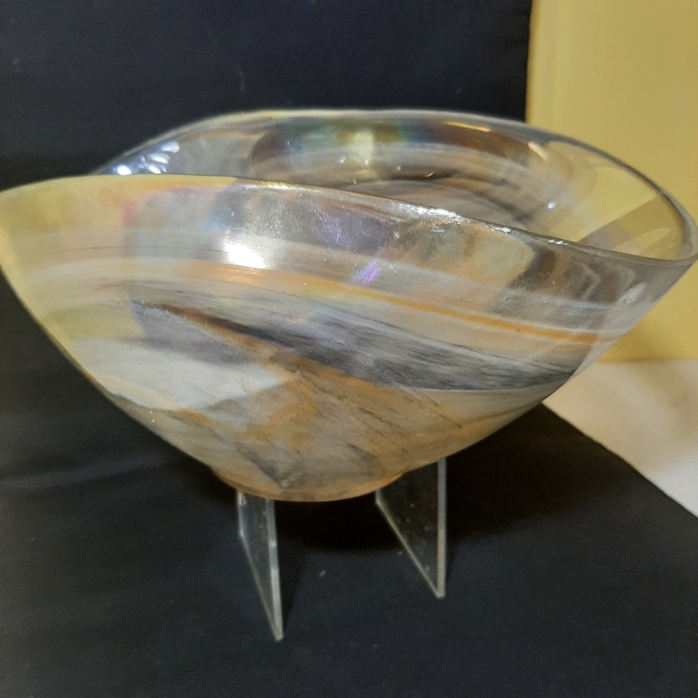 Elegant Multicolor Glass Art Bowl